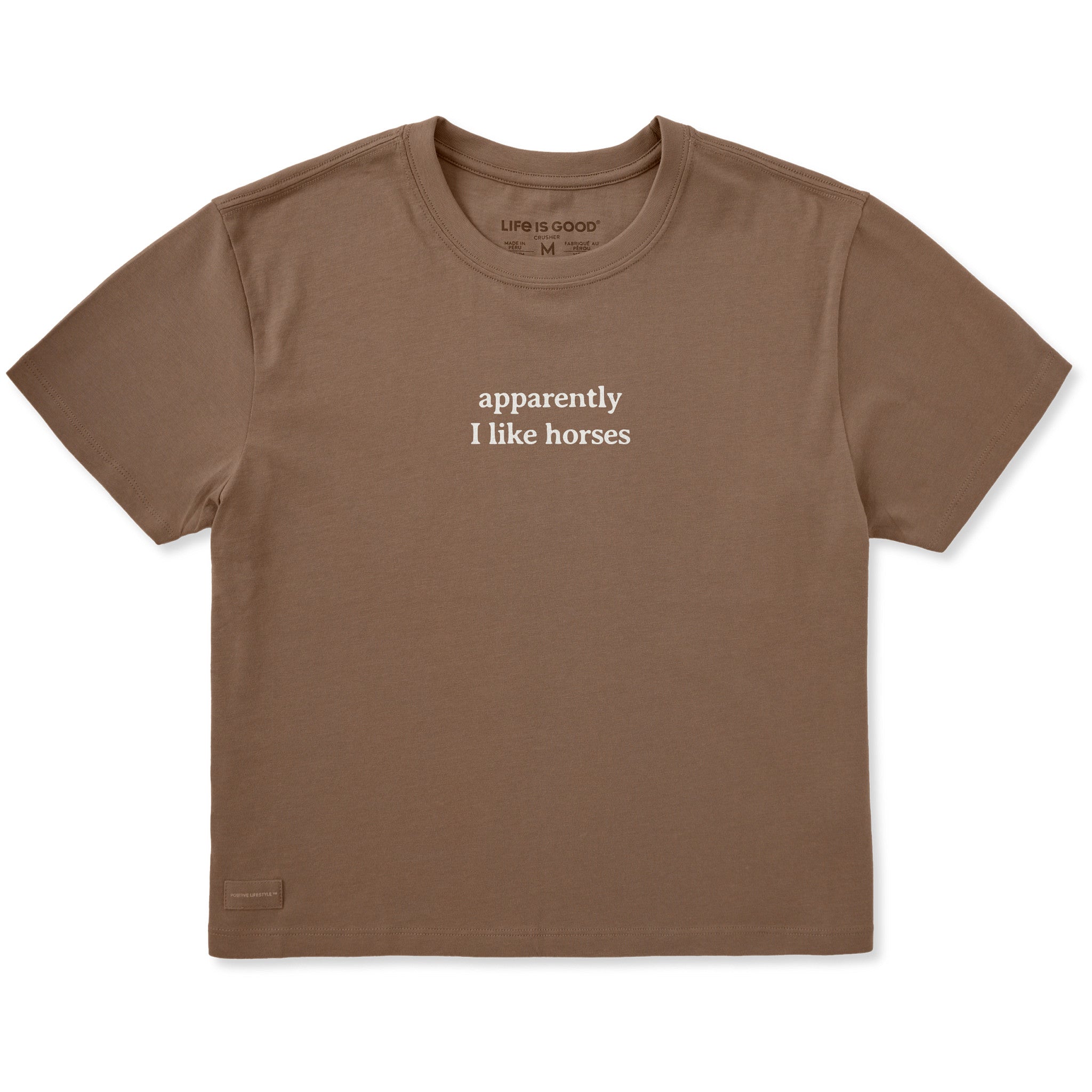 Women's Apparently I Like Horses Short Sleeve Crusher Boxy Tee