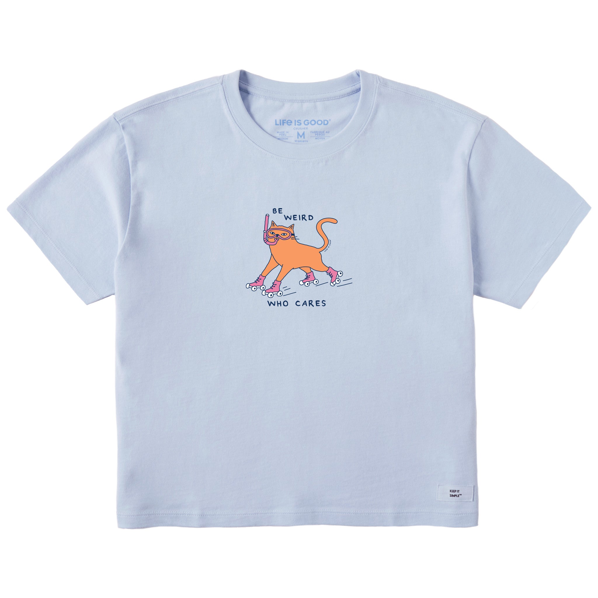 Women's Be Weird Who Cares Short Sleeve Crusher Boxy Tee